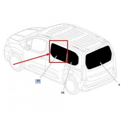 Vauxhall Combo Cargo | Combo Life Privacy Shades - tilt and turned Rear Side Windows