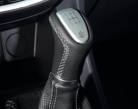 Suzuki Leather Gear Shift Knob - Black And Silver (5 speed) SX4 S Cross
